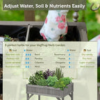vegtrug 8 pocket herb garden, wooden herb planter, side view