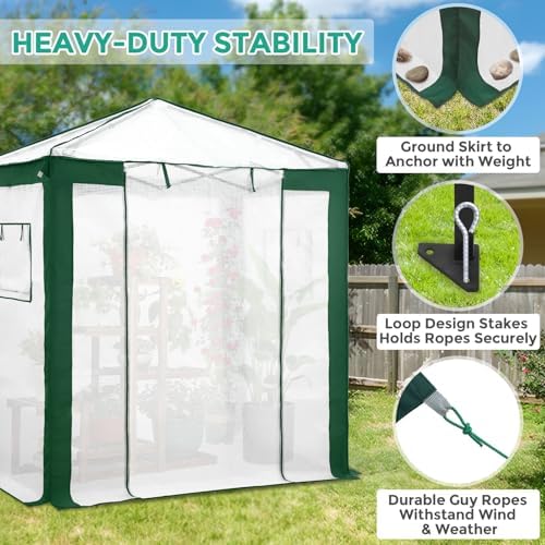 eagle peak 6x4 walk in pop up greenhouse, front angle view