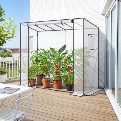 ohuhu tomato greenhouse for outdoors: portable lean to on a desk or shelf