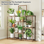 enhomee 47.2" outdoor plant stand with 8-tier for showing dimensions