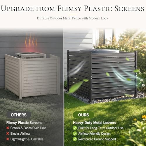 air conditioner fence 3 panels, 42" h x, side view