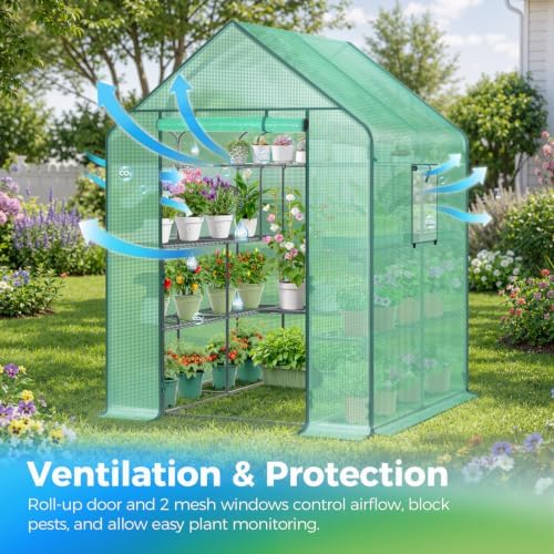 greenhouse for outdoors with screen windows, ohuhu upgraded, package contents
