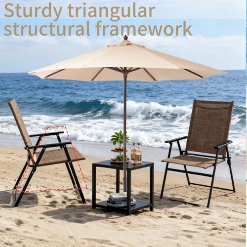 patio folding chairs set of 2, portable outdoor on a desk or shelf