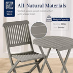 best choice products 3-piece acacia wood bistro set, side view