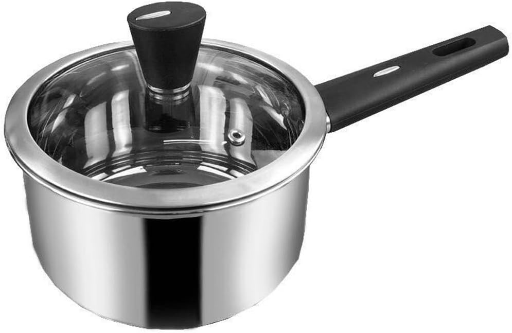 Stainless Steel Milk Pot Auxiliary Food Add Thick Compound Bottom Prevent Hot Single Handle