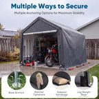 quictent heavy duty 8x14ft carport storage shelter with, view 9