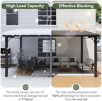 aoxun 10' x 14' lean to gazebo pergola showing dimensions