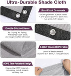 90% sun shade cloth with gromments, 0 8', close-up detail
