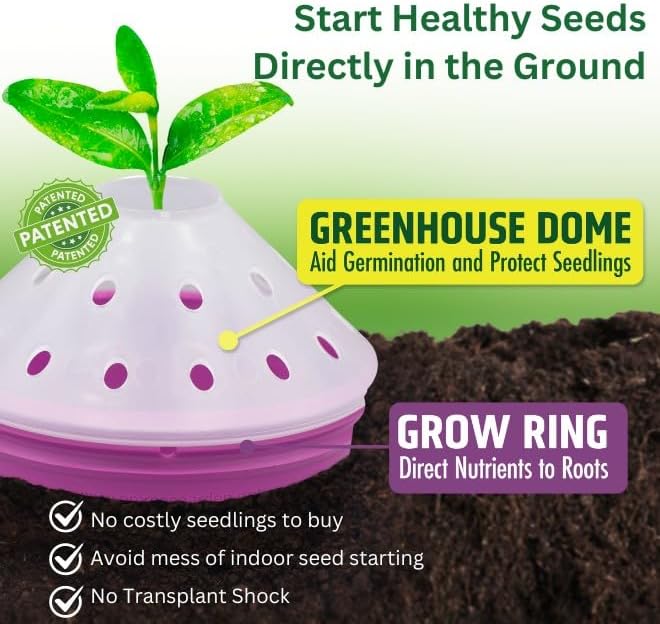 outdoor germination and grow kit with greenhouse domes shown in use