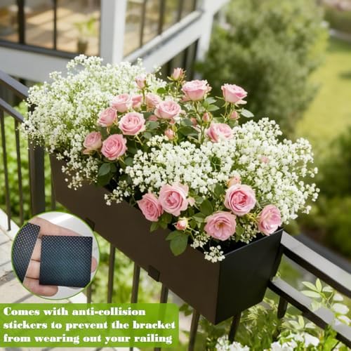 36 inch railing planter boxes, heavy duty metal, package contents