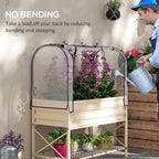 outsunny raised garden bed with cover and storage, package contents