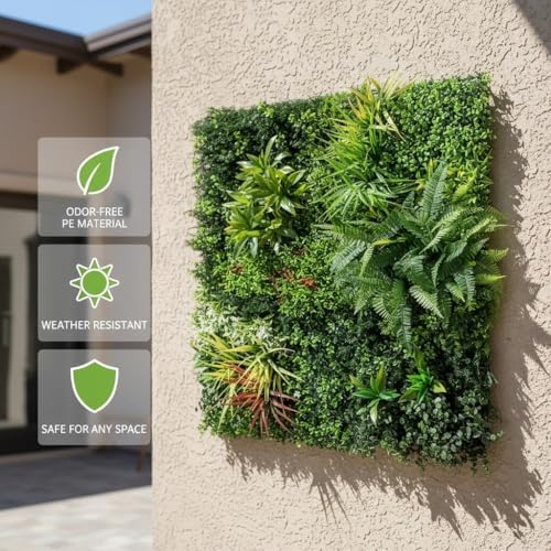artificial grass wall panels, 40"x40" greenery wall boxwood, close-up detail