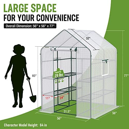 workpro greenhouse, heavy duty walk-in greenhouse (56” x shown in use