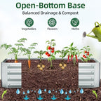 ohuhu 4x2x1 ft raised garden bed outdoor with, close-up detail