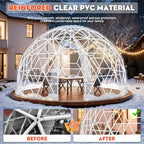 garden dome bubble tent house outdoor, upgraded geodesic, close-up detail