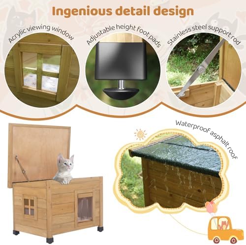 agitree outdoor wooden pet house, weatherproof winter shelter, package contents