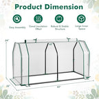 happygrill portable mini greenhouse with roll-up zipper door showing dimensions