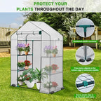 yesker greenhouse 57"x29"x77" walk in green house showing dimensions
