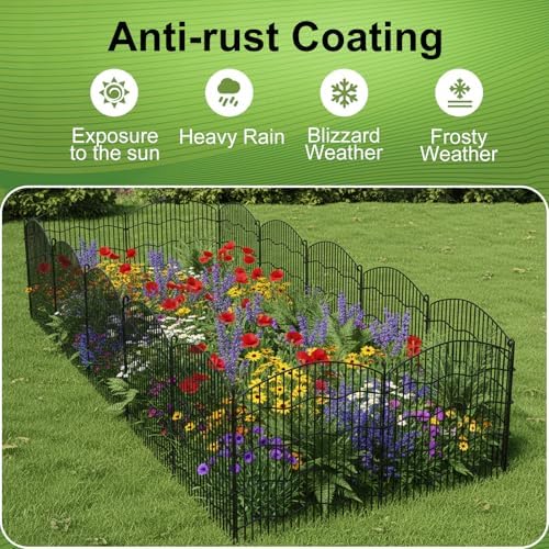 garden fence no dig, 31in(h) x24ft(l) black 15 on a desk or shelf
