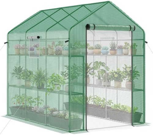 outsunny 7' x 5' x 6' walk-in greenhouse, main product view