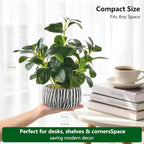 florisso fake plants artificial plants indoor, faux potted, front angle view