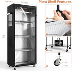 bstrip indoor greenhouse with grow light, oxford fabric, side view