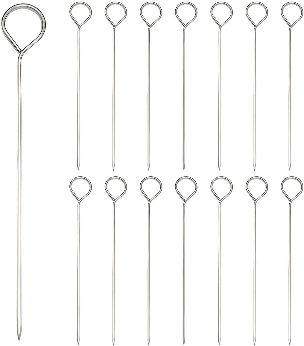 15 Pcs Turkey Lacers for Trussing Turkey, Wraps Turkey Lacers, Metal Skewers 5.8 Inch, Multi-Use Chicken and Turkey Wraps