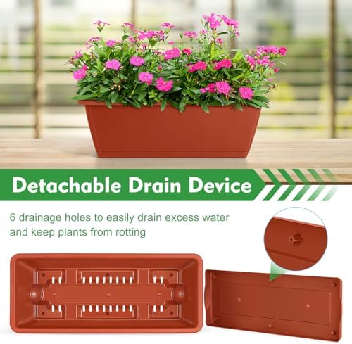 eteli railing planter box 6 pack balcony planters on a desk or shelf