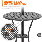 nuu garden bistro set 3 piece outdoor cast, view 9
