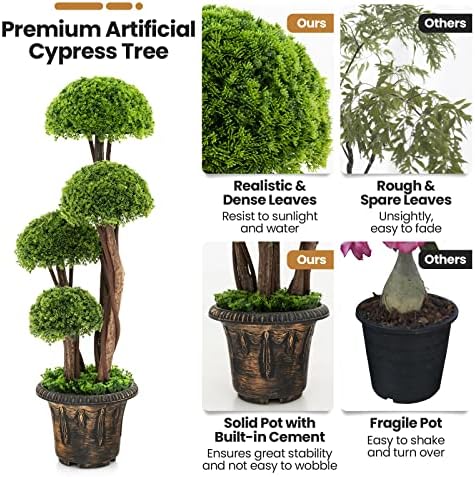goplus artificial cypress topiary ball tree, 3 ft, package contents
