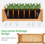 yaheetech 43.5" wooden raised garden bed rectangular planter, side view