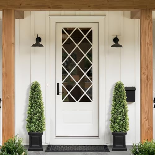 3.5ft topiary trees artificial outdoor set of 2 showing dimensions