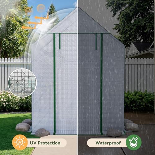 small greenhouse for outdoors, walk-in plant greenhouse with, close-up detail