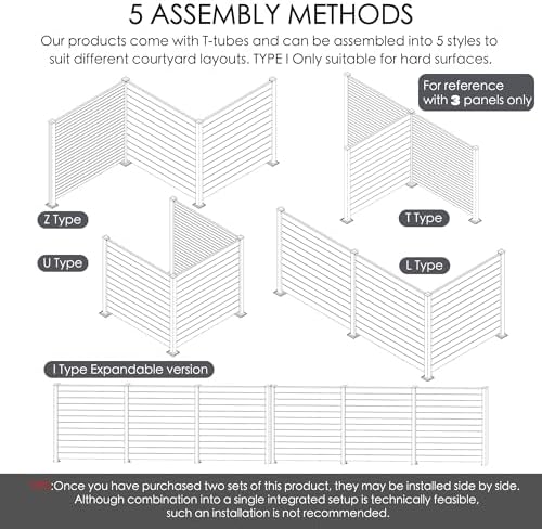kozyard 50" w x 48" h outdoor privacy, front angle view