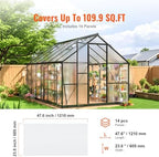 vevor 14 pack polycarbonate greenhouse panels, 2' x, package contents