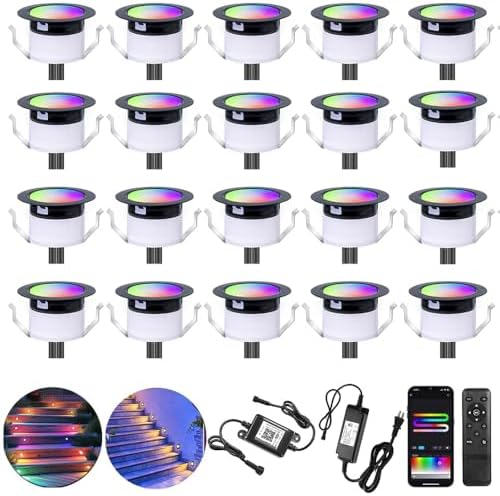 sumaote led deck lights kit, 20 pack 1.22" shown in use