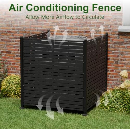 3 panels outdoor air conditioner fence, 48" w on a desk or shelf