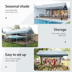 advance outdoor 12x20 ft canopy garage heavy duty showing dimensions