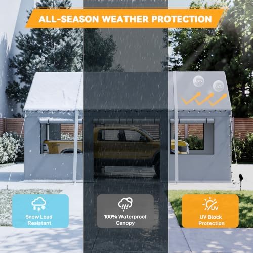 10x16 carports heavy duty, portable single car port, package contents