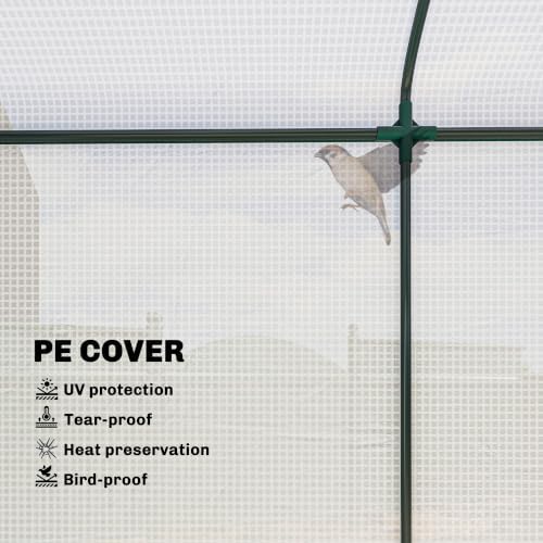 outsunny mini greenhouse portable roll-up door 78.7" x, side view