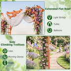 giantex 85'' wooden garden arbor trellis, wedding arch, close-up detail