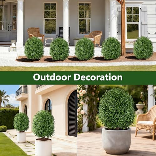 inspring 24” artificial boxwood topiary trees outdoor fake, package contents