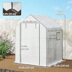 outsunny 4.6' x 4.7' portable greenhouse walk-in water/uv on a desk or shelf