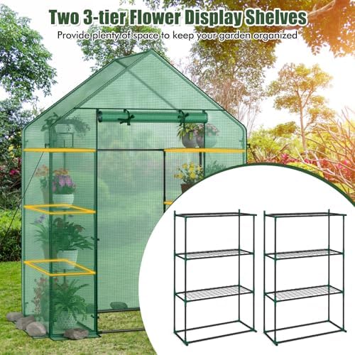 giantex walk-in greenhouse, 4 tier 8 shelves, portable, package contents