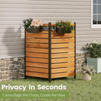 wood privacy screen, no dig outdoor fence,reddish brown on a desk or shelf
