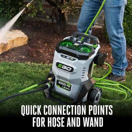 ego power+ electric pressure washer, 3200 psi power, front angle view