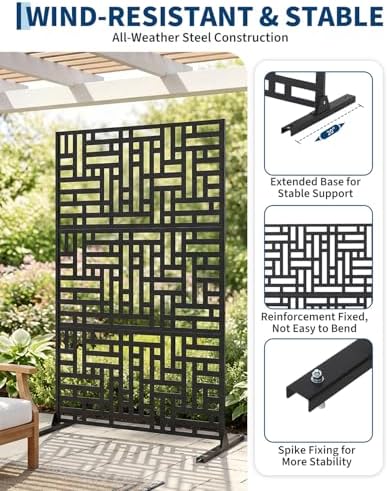 outdoor privacy screen, 48" w x 75" h, side view