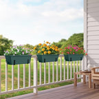 caduke window deck railing planter box for outdoor, close-up detail