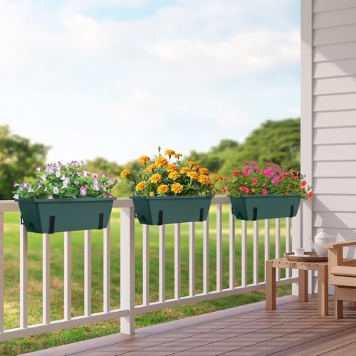 caduke window deck railing planter box for outdoor, close-up detail
