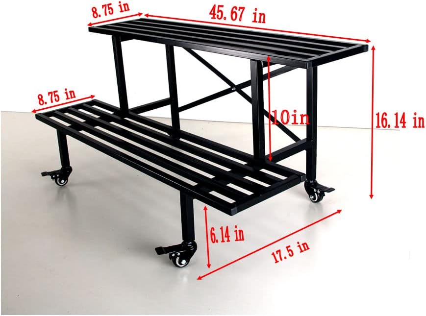 zhongma 2 tier heavy duty metal plant stand on a desk or shelf